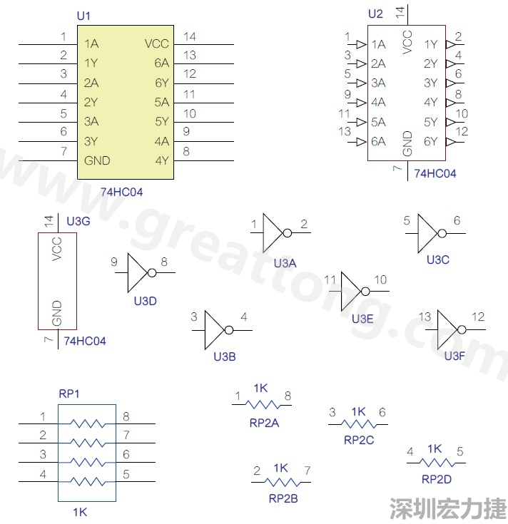 圖1 半導(dǎo)體元件供應(yīng)商所畫的電路圖符號是模擬元件的接腳圖，而非訊號流程。