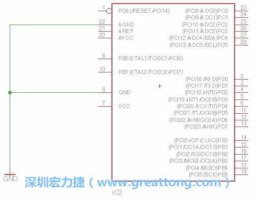 排針的用途是連接微控制器的輸出和輸入，它提供了一個(gè)平臺(tái)給焊線和針腳。