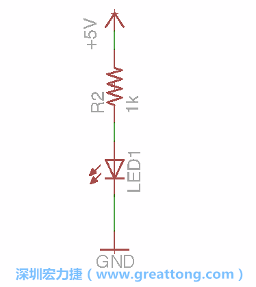 如圖所示放置一個(gè)開(kāi)關(guān)（switch）、10K電阻器（10k resistor）和0.1μF的電容（0.1μF capacitor），并把開(kāi)關(guān)的一端連到接地端上。