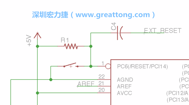 很多PCB設(shè)計(jì)者的設(shè)計(jì)不符合人體工學(xué)，他們使用很小的按鈕、不方便的元件配置和難以解讀的標(biāo)簽，千萬(wàn)不要變成這樣！這次我們的設(shè)計(jì)有一個(gè)大小合適的重置按鈕（reset button）和可以清楚辨認(rèn)是否已經(jīng)接上電源的LED指示燈。