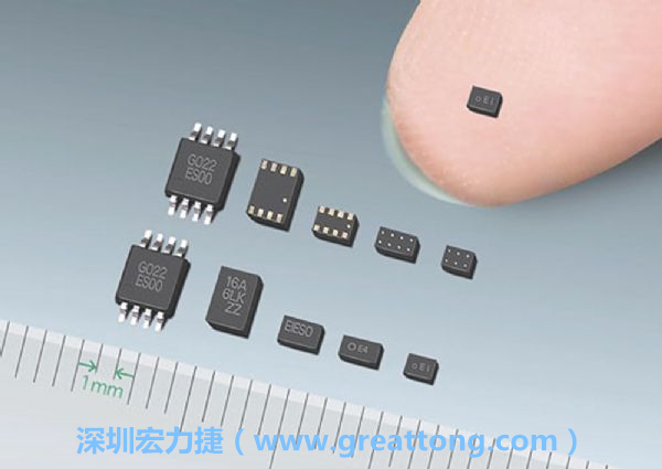 常規(guī)IC與WLP制作的封裝設(shè)計元件，尺寸有極大的差異，WLP僅需晶粒尺寸就有相同的電氣特性。