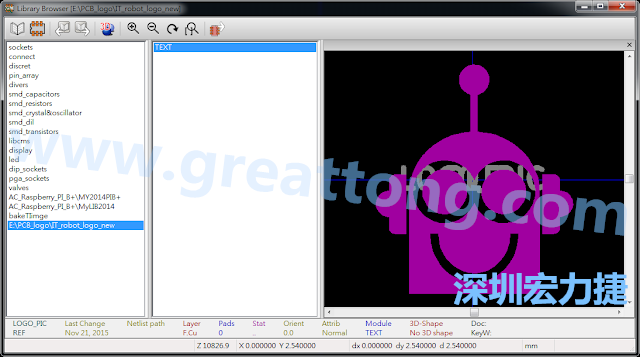 目前這個Library IT_robot_logo_new.mod 只有一個footprint。如何增加更多footprint 到這個library 中呢?