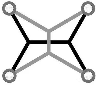 灰色Steiner樹不是最優(yōu)的，但黑色Steiner樹是最優(yōu)的。